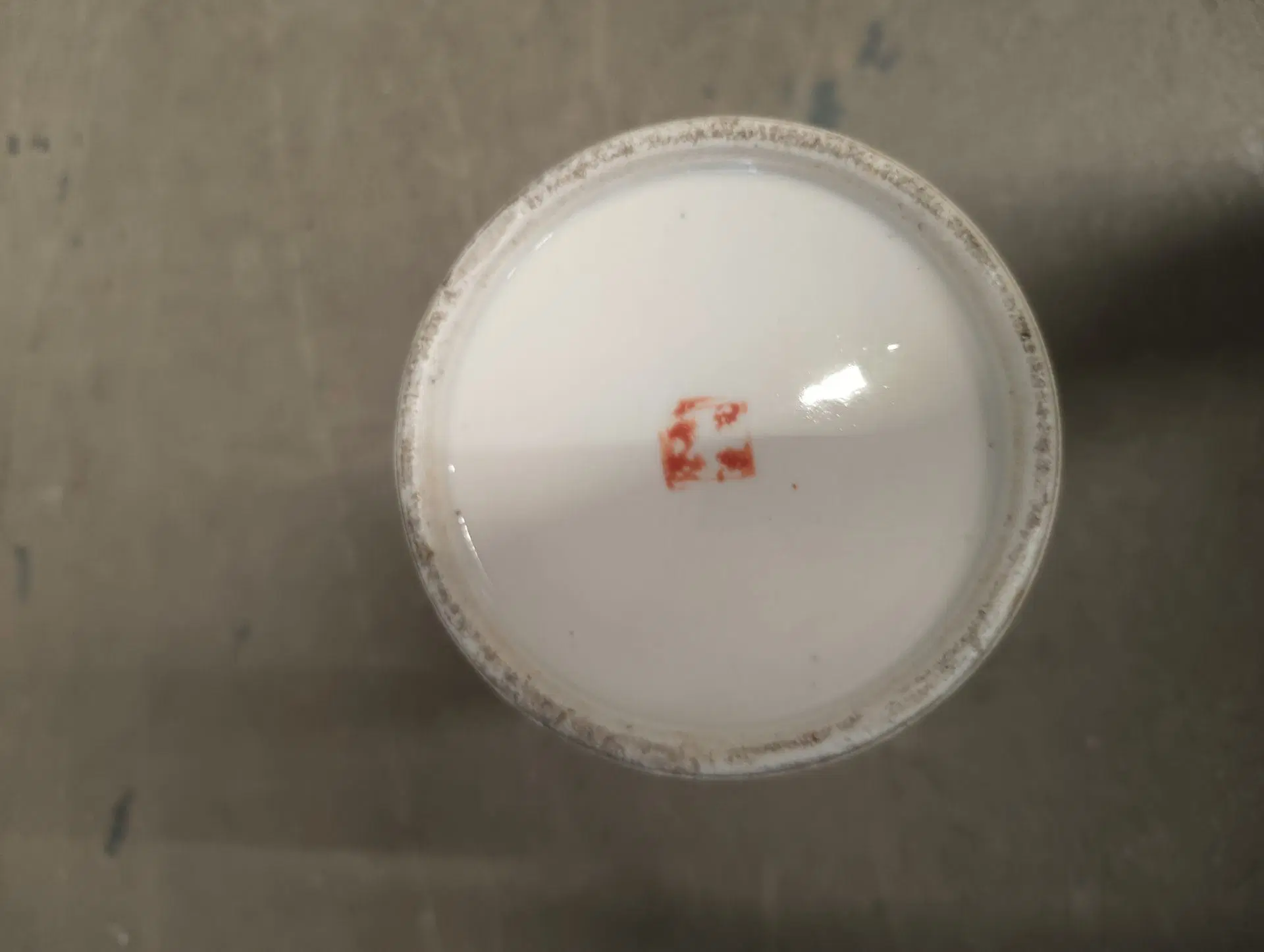 Antico vaso in porcellana cinese fino 800 con marchio, mis h 28, l 12, p 2cm - immagine 6