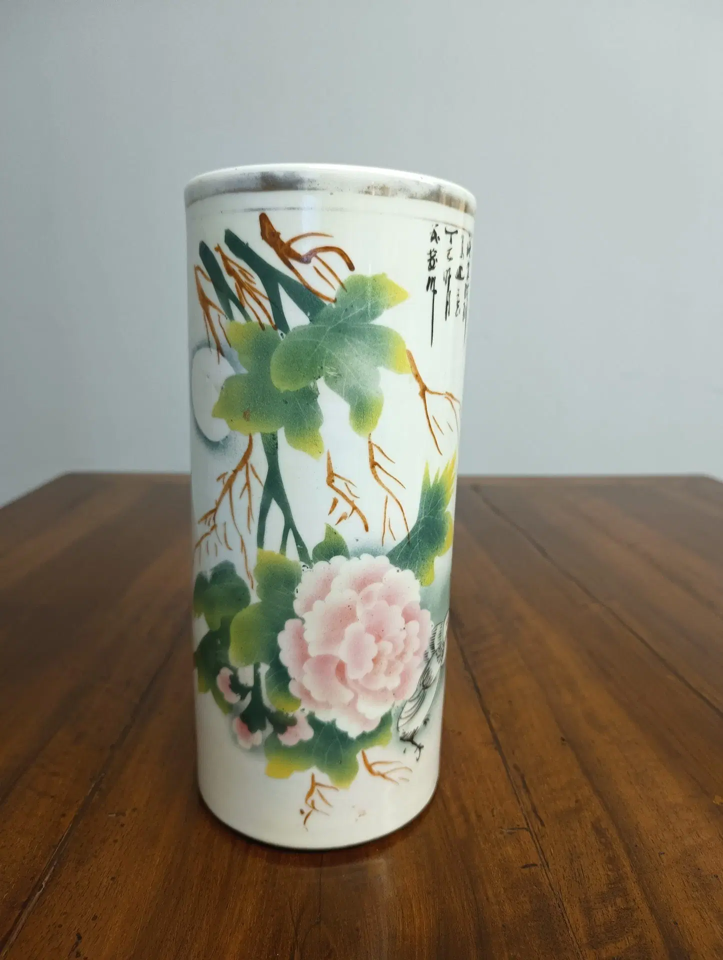 Antico vaso in porcellana cinese fino 800 con marchio, mis h 28, l 12, p 2cm - immagine 7