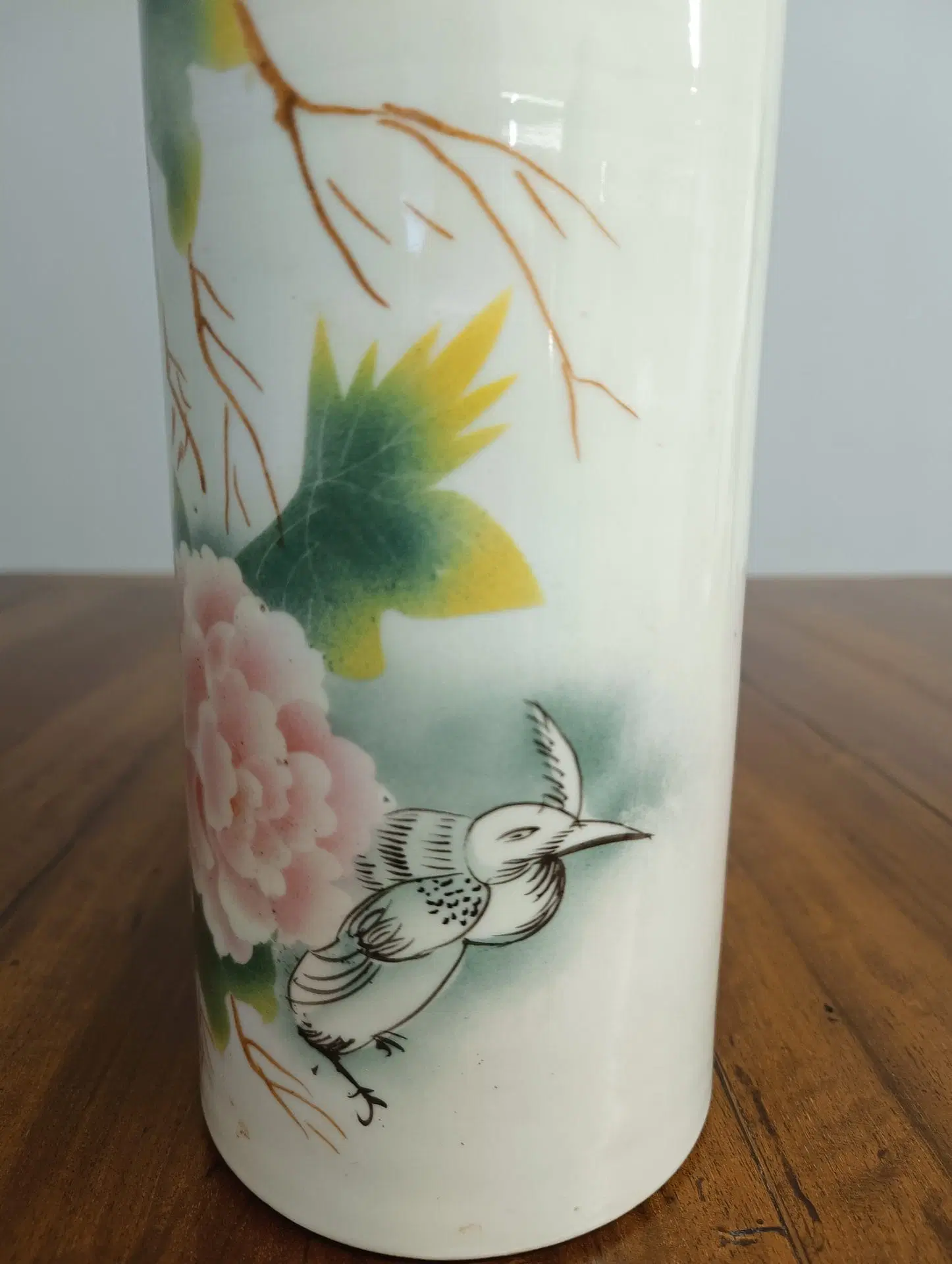 Antico vaso in porcellana cinese fino 800 con marchio, mis h 28, l 12, p 2cm - immagine 9