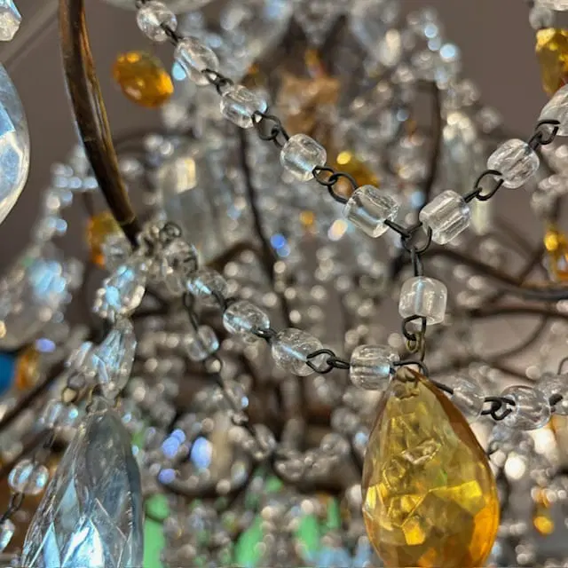 Antico e bellissimo Lampadario Chandelier in cristalli 10 Luci a più Livelli . - immagine 7