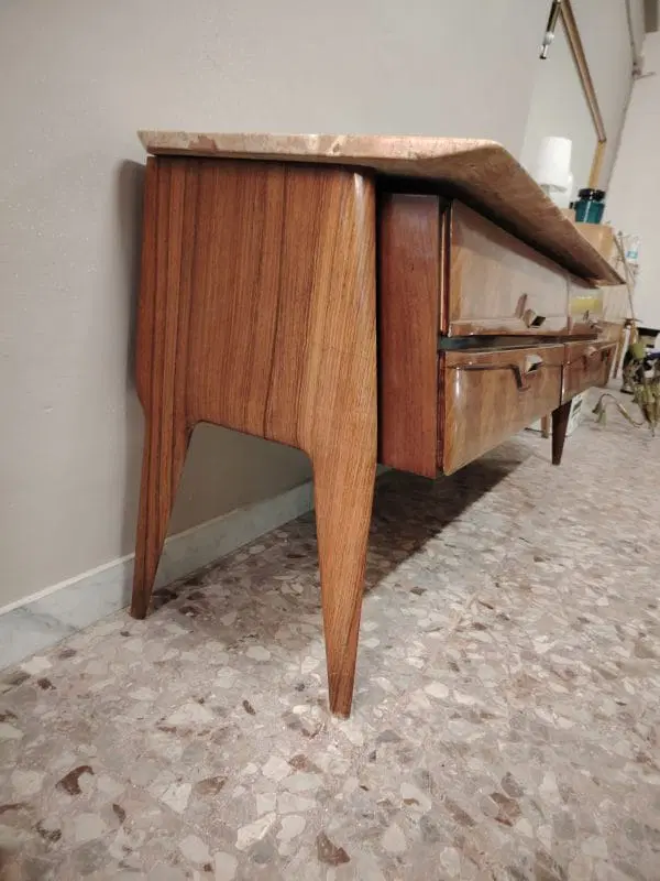 Cassettiera in palissandro e marmo di La Permanente Mobili anni 50 - immagine 2