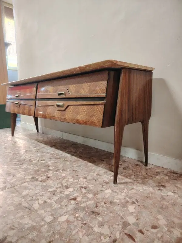 Cassettiera in palissandro e marmo di La Permanente Mobili anni 50 - immagine 7