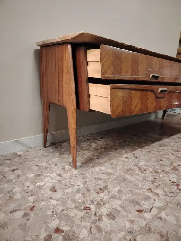 Cassettiera in palissandro e marmo di La Permanente Mobili anni 50 - immagine 9