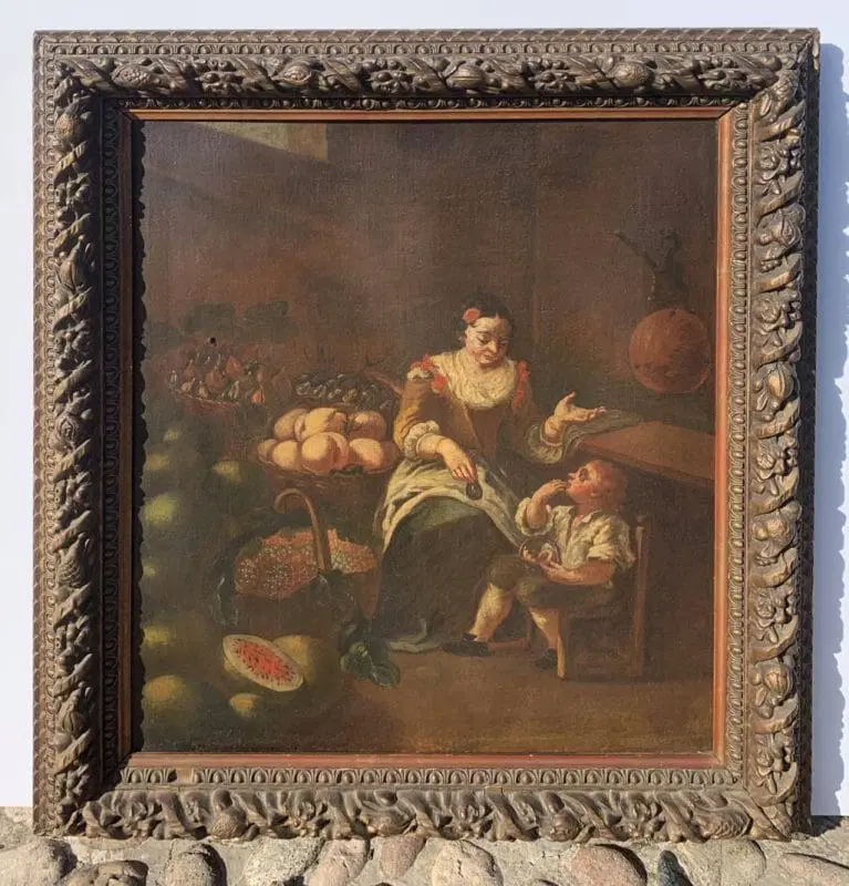 Pittore italiano (XVIII sec.) – La fruttarola. - immagine 4