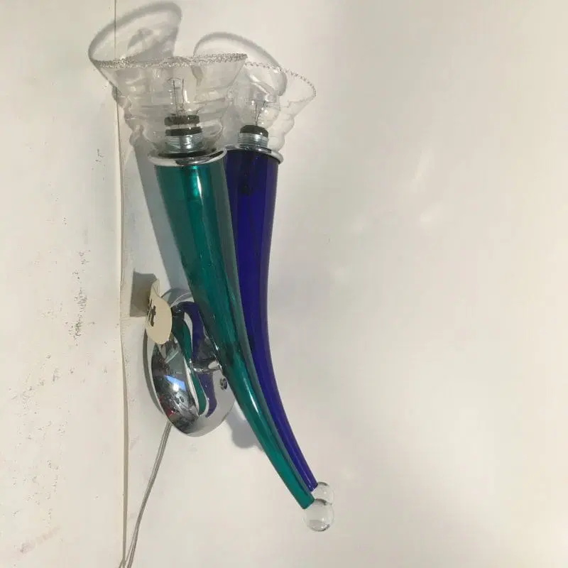 Applique singola – lampada da parete VeArt vetreria artistica Murano 1980 doppio - immagine 2
