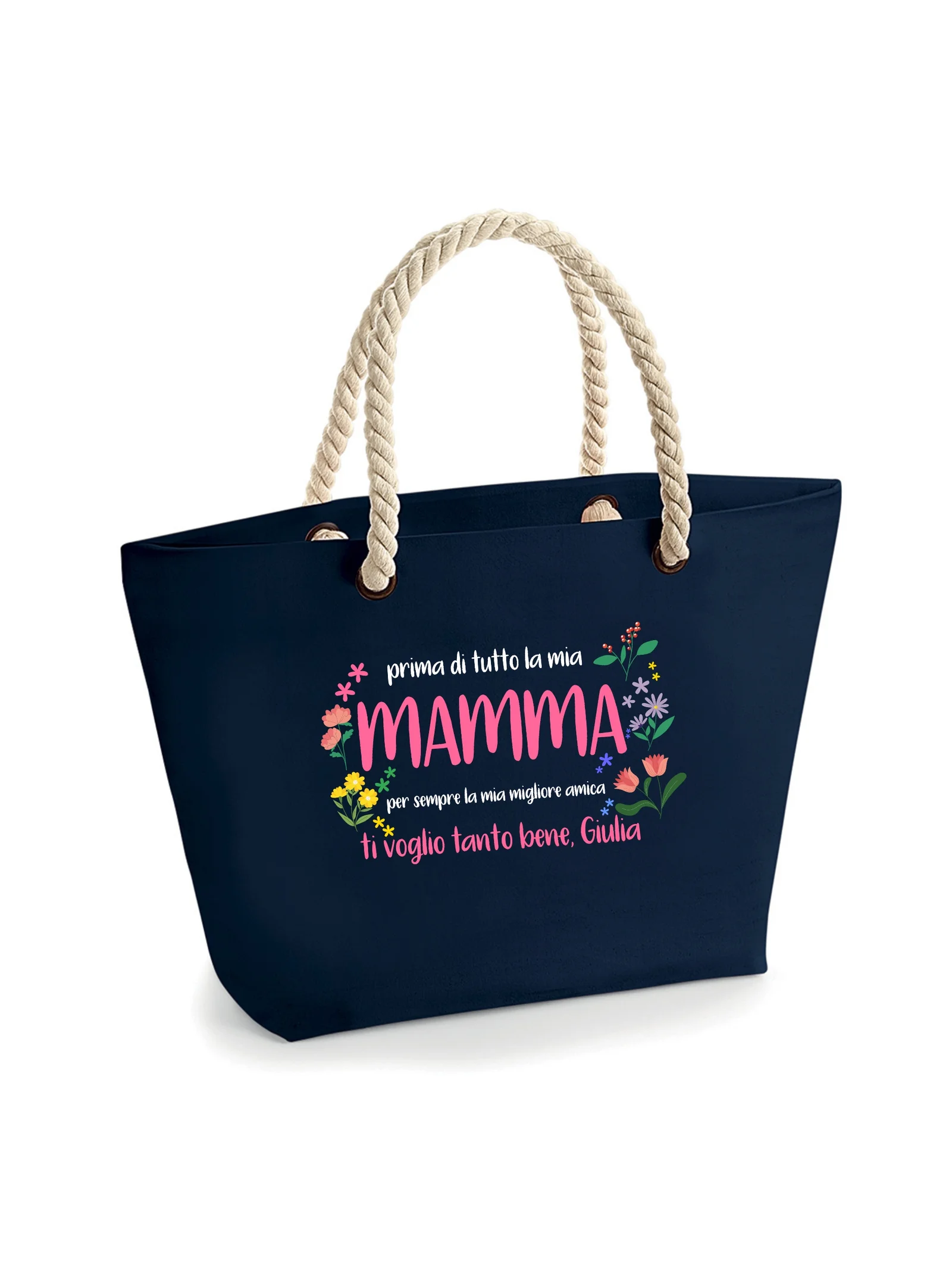 Borsa Mare Mamma PERSONALIZZABILE Festa della Mamma Prima di tutto la mia mamma, per sempre la mia migliore amica Idea Regalo Mamma