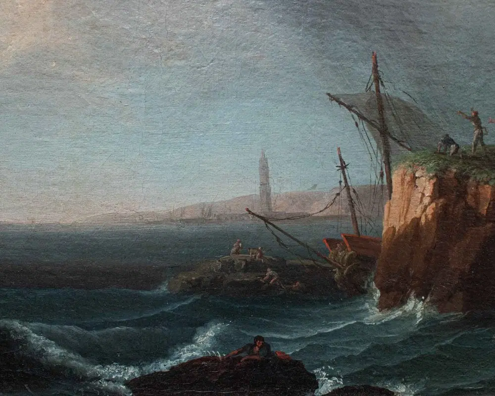 Francesco Fidanza (Roma, 1747- Milano, 1819) Marina in Tempesta - immagine 8