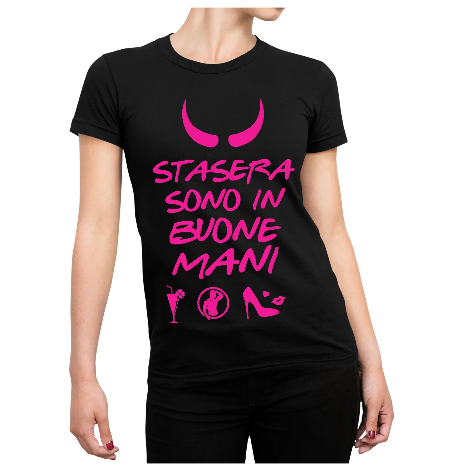 Tshirt Addio al nubilato Stasera sono in buone mani – hen party – maglietta divertente donna
