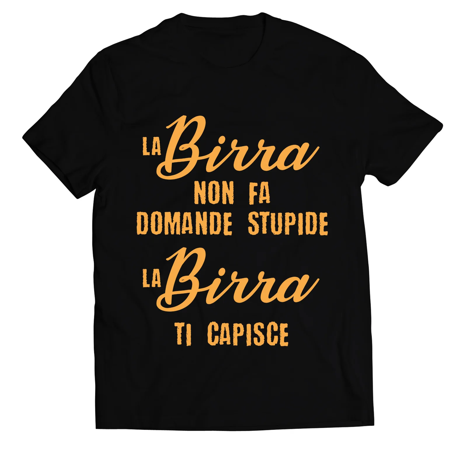 Maglietta divertente birra La birra non fa domande stupide, la birra ti capisce – t-shirt divertente uomo