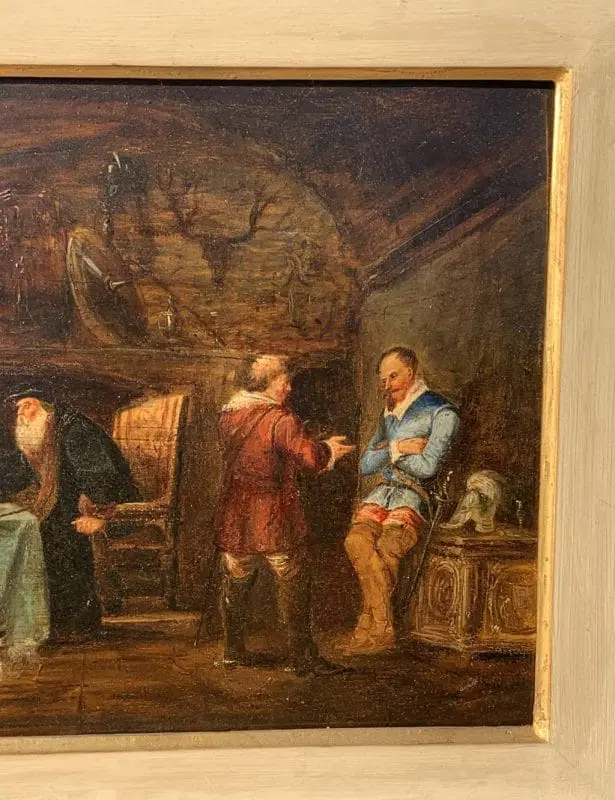 Pittore italiano (datato 1853) – Scena di interno storica. - immagine 7