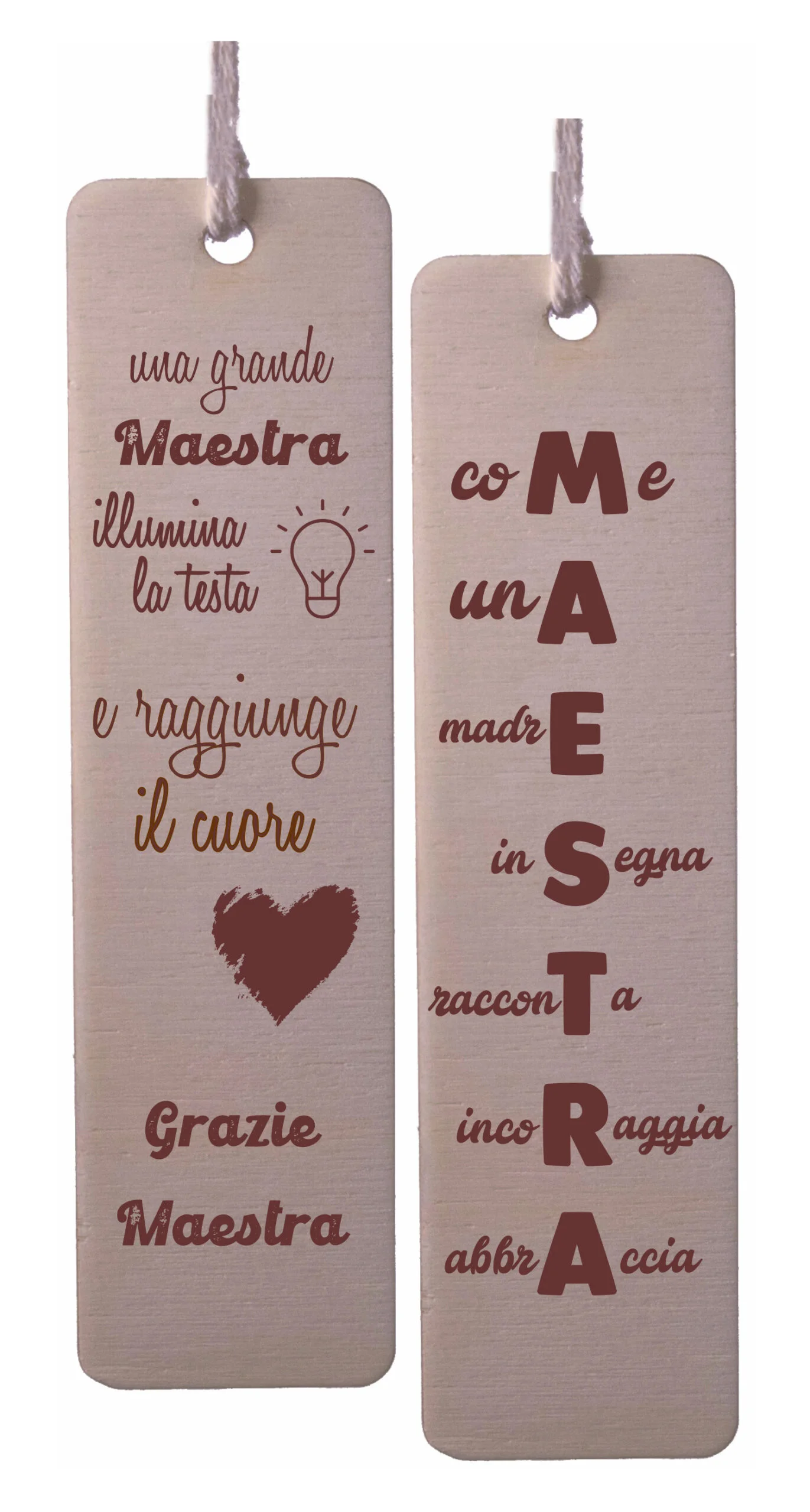 Coppia Segnalibri Maestra Grazie Maestra Segnalibro Regalo Fine Anno Scolastico