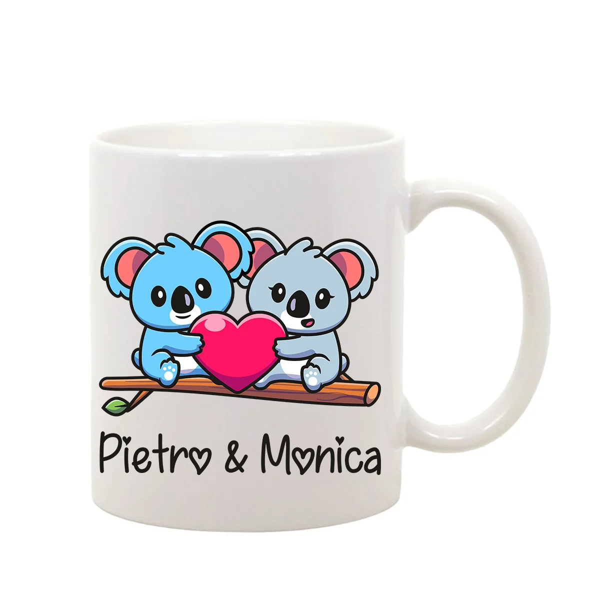 Tazza Mug SanValentino Regalo Fidanzati Innamorati PERSONALIZZA CON NOME – bear koala – couple - immagine 2