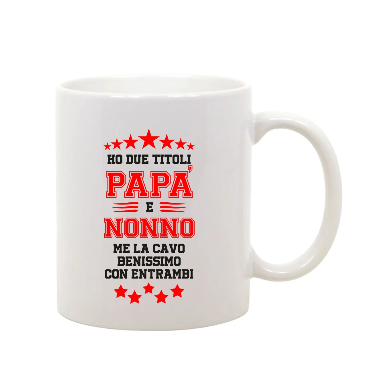 Tazza Mug in ceramica Nonno divertente gadget festa dei nonni Ho due titoli papà e nonno, me la cavo benissimo con entrambi – idea regalo nonno
