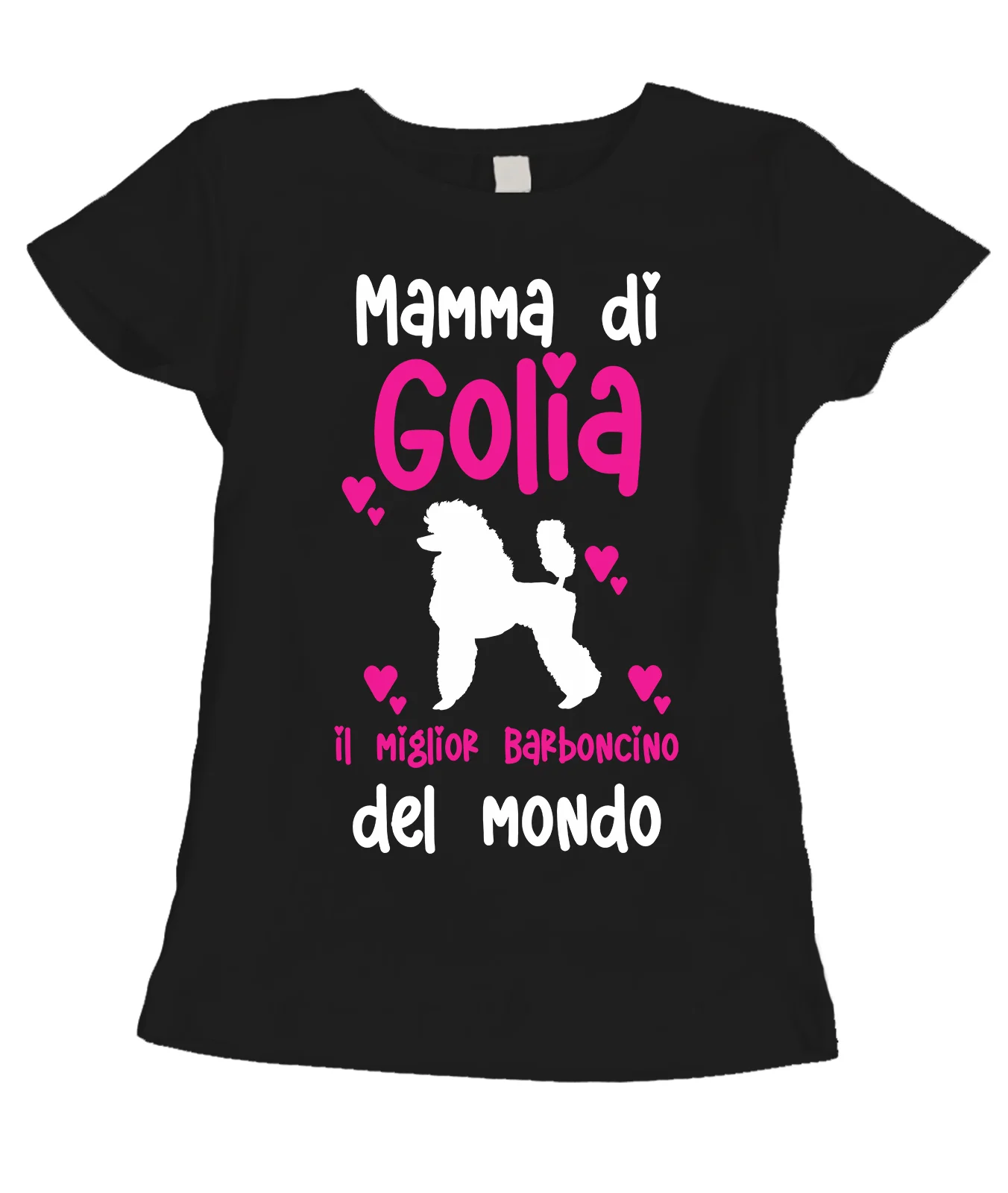 Maglietta Donna PERSONALIZZABILE Mamma del miglior Barboncino del Mondo PERSONALIZZA COL NOME DEL TUO CANE T-Shirt divertenti donna