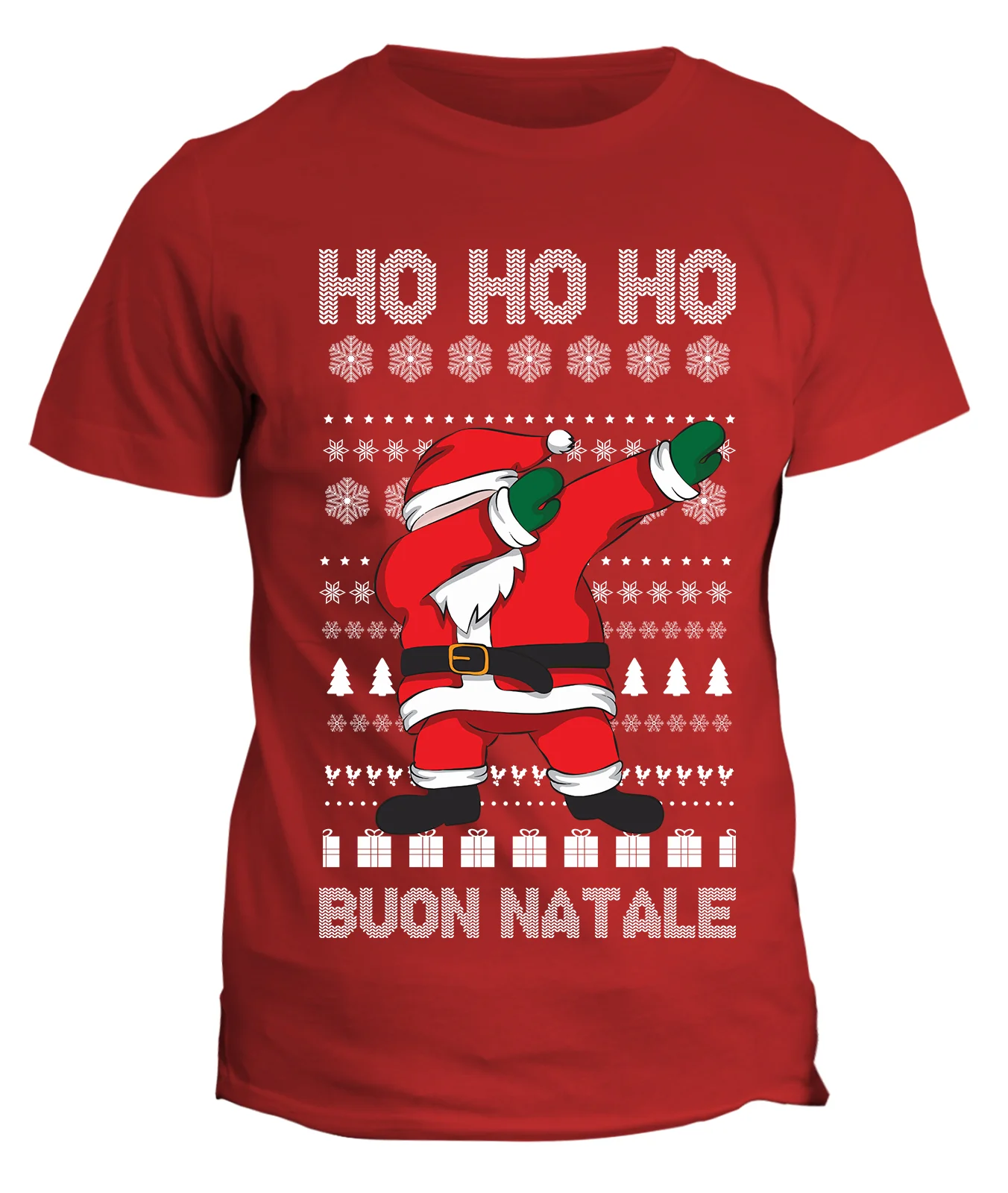 T-shirt maglietta Natale Natalizia Ho Ho Ho Buon Natale – dab Rossa – regalo di natale – maglietta divertente – idea regalo natale