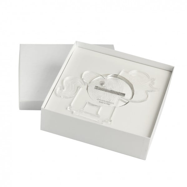 Bomboniera lumetto in plex orsetto su luna con luce a led - immagine 3