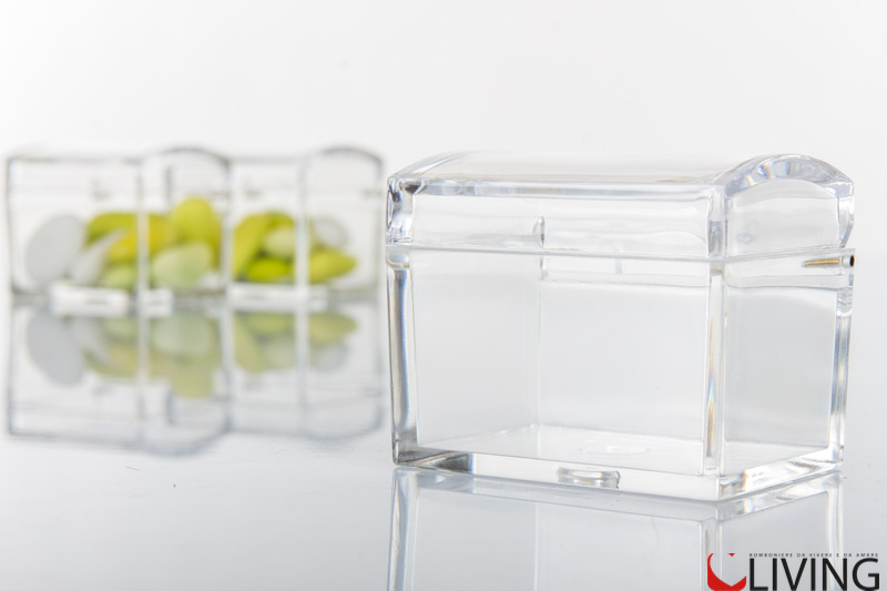 Bomboniera bauletto plex trasparente