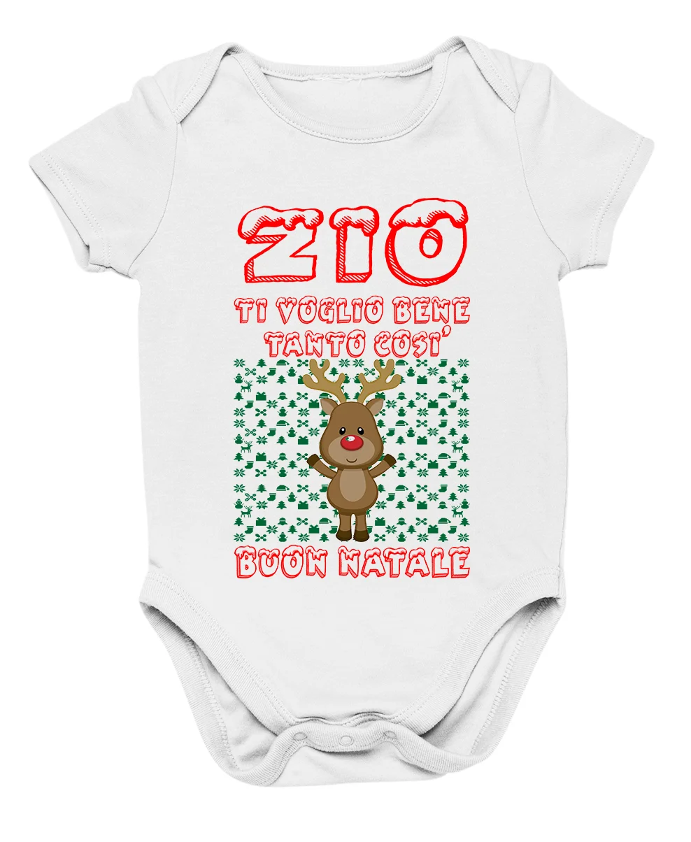 Body da neonato Natale Zio ti voglio bene tanto così – buon natale – body zio – idea regalo natale