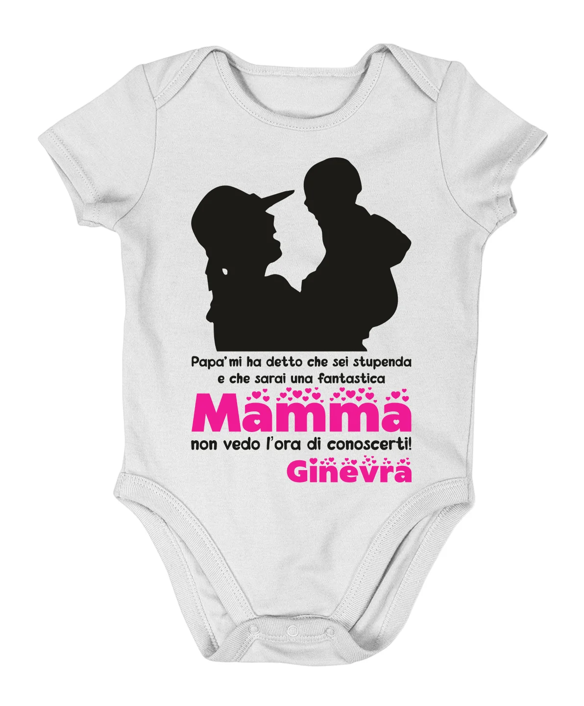 Body da neonato femminuccia PERSONALIZZABILE Regalo Festa della Mamma Body Mamma Neonato Divertenti Mamma Papà mi ha detto che sarai una fantastica mamma