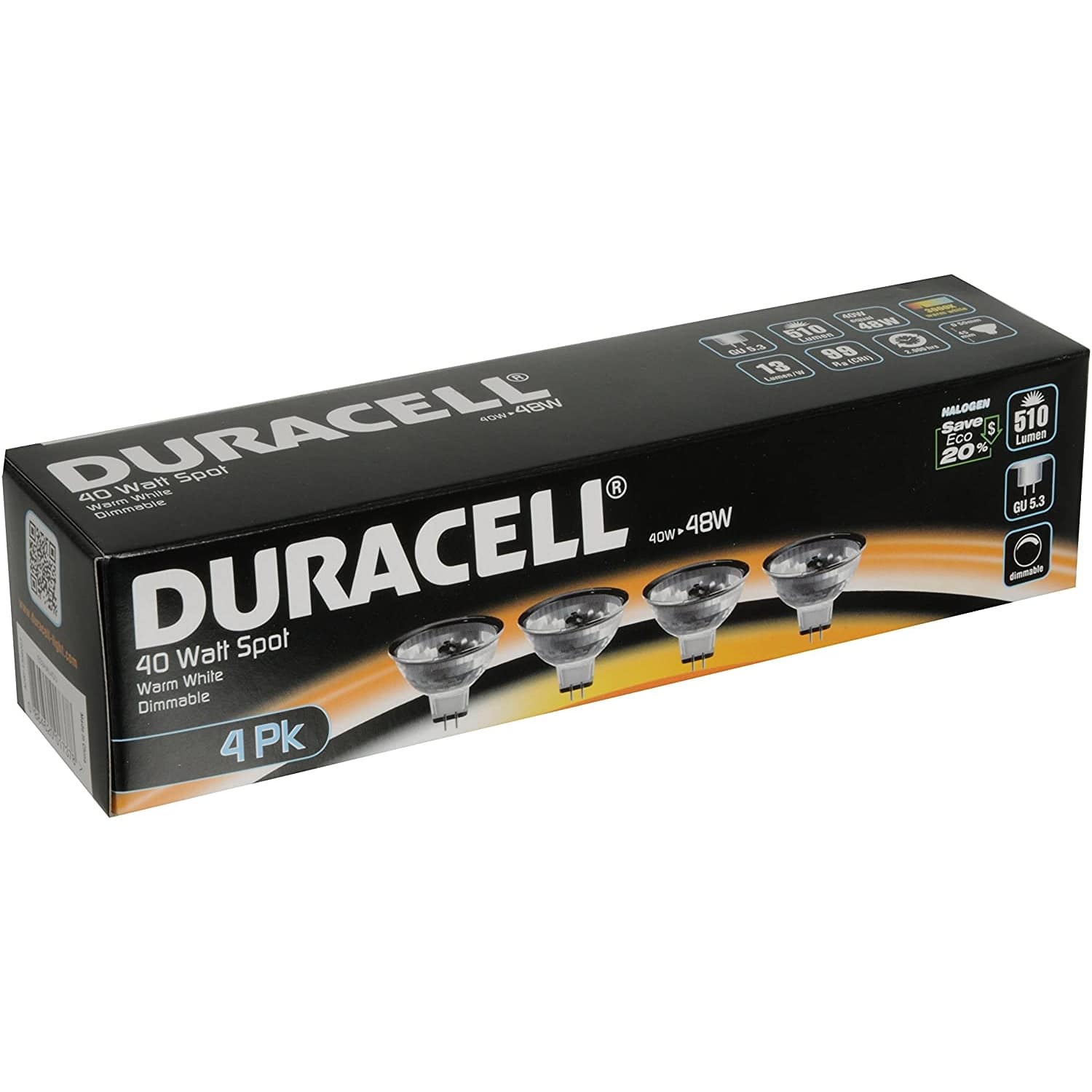 Duracell Lampada alogena confezione da 4 pezzi diacronica vetro trasparente GU5,3 40 Watt 12 Volt - immagine 2