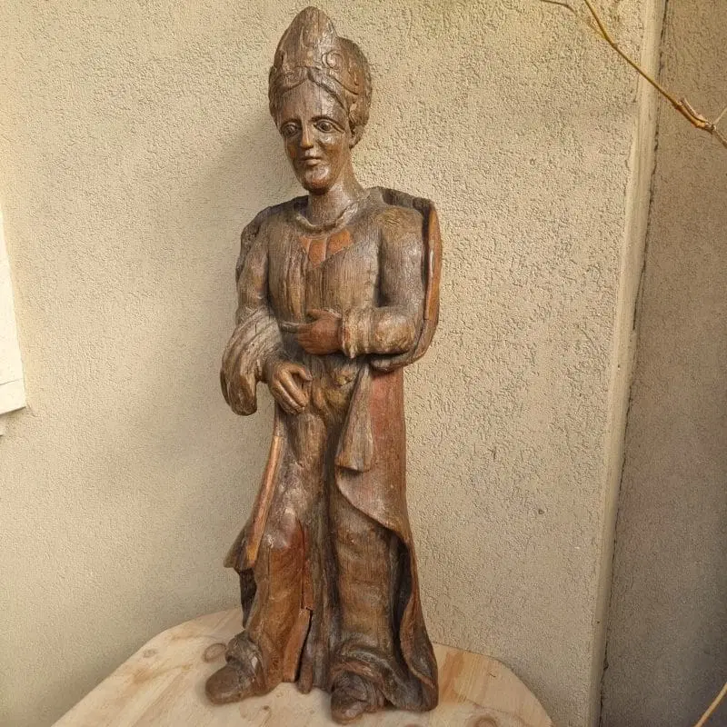 OFFERTA IRRIPETIBILE!!Il Fascino Eterno del Gotico: Scultura Lignea Femminile Fiamminga del 500 - immagine 2