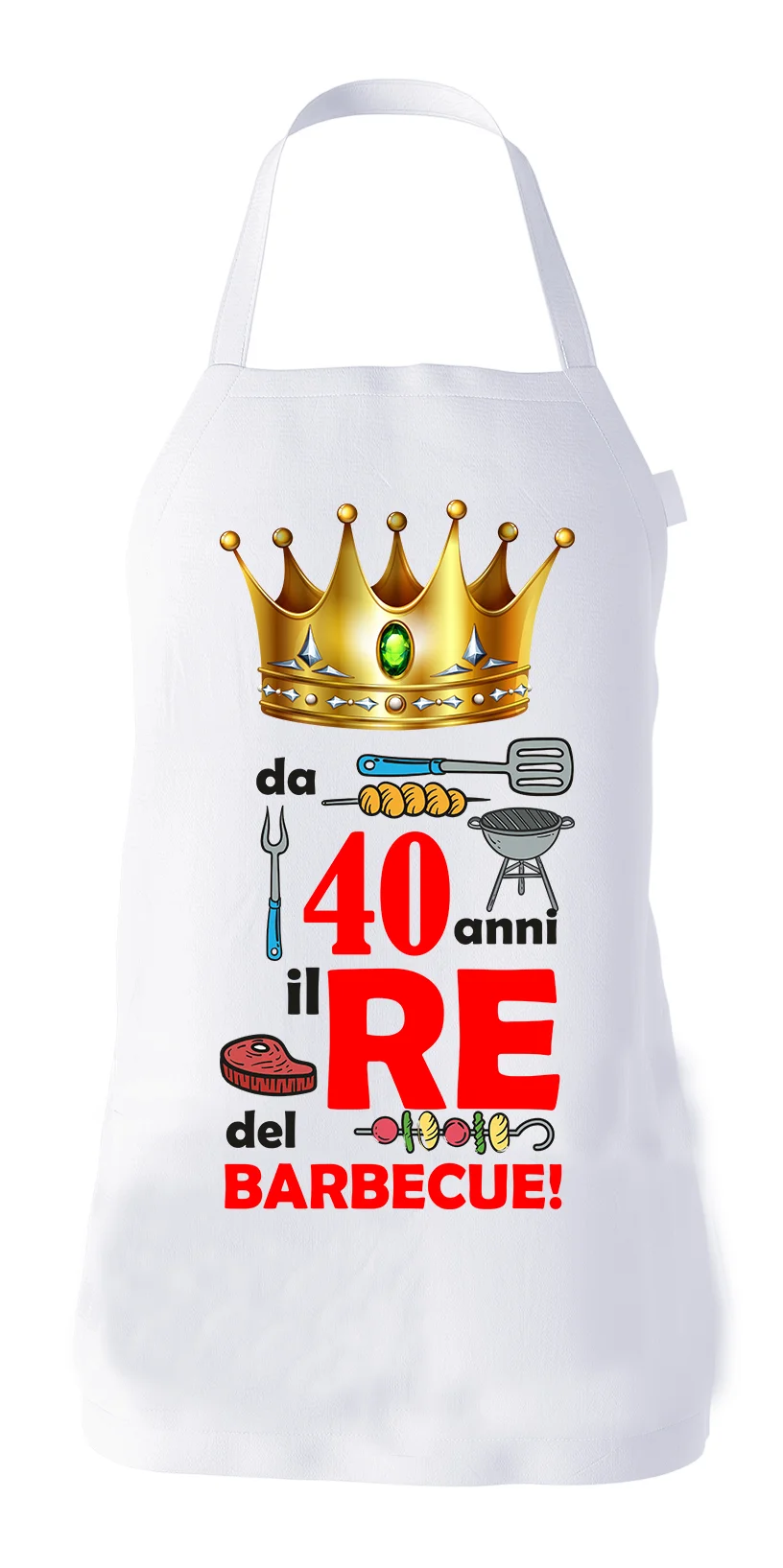 Grembiule Compleanno 40 anni divertente cucina barbecue Da 40 anni Il Re del Barbecue