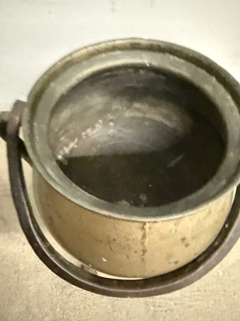 Antico paiolo tre piedi XVIII sec, - immagine 6