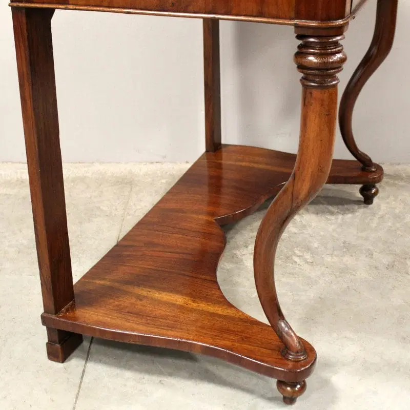 Antica console Carlo X in noce Italia 19°secolo - immagine 8