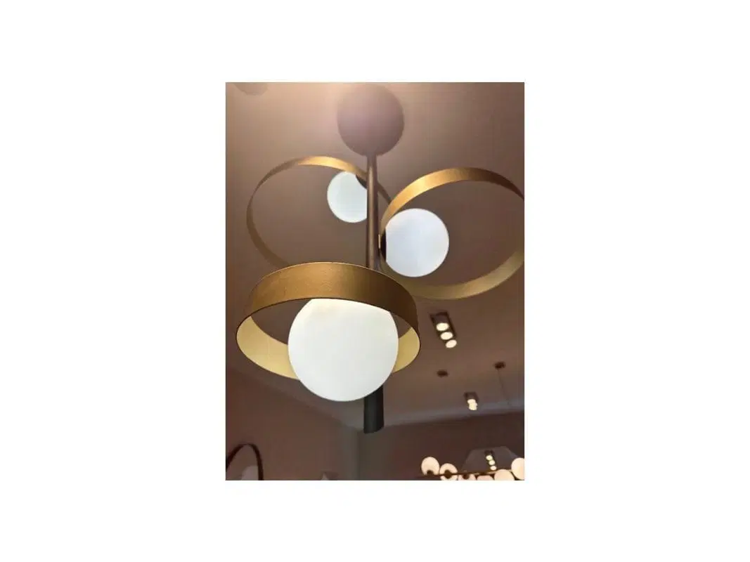 Lampadario Bubble S in alluminio e acciaio oro - immagine 7