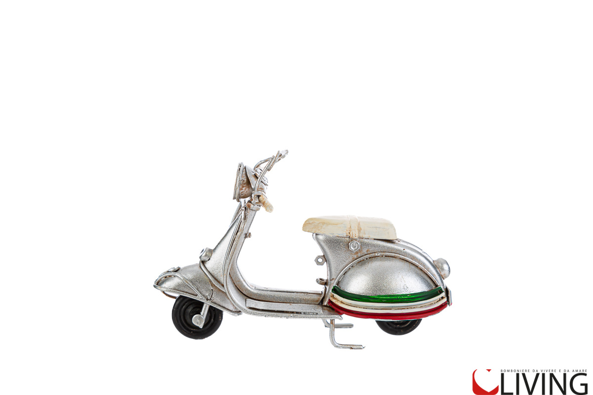 Bomboniera vespa 125 metallo argento - immagine 2