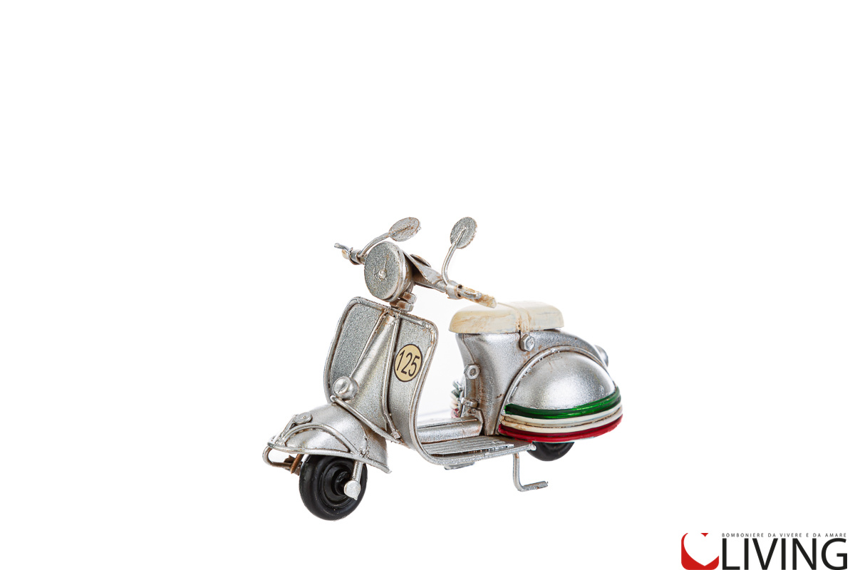 Bomboniera vespa 125 metallo argento