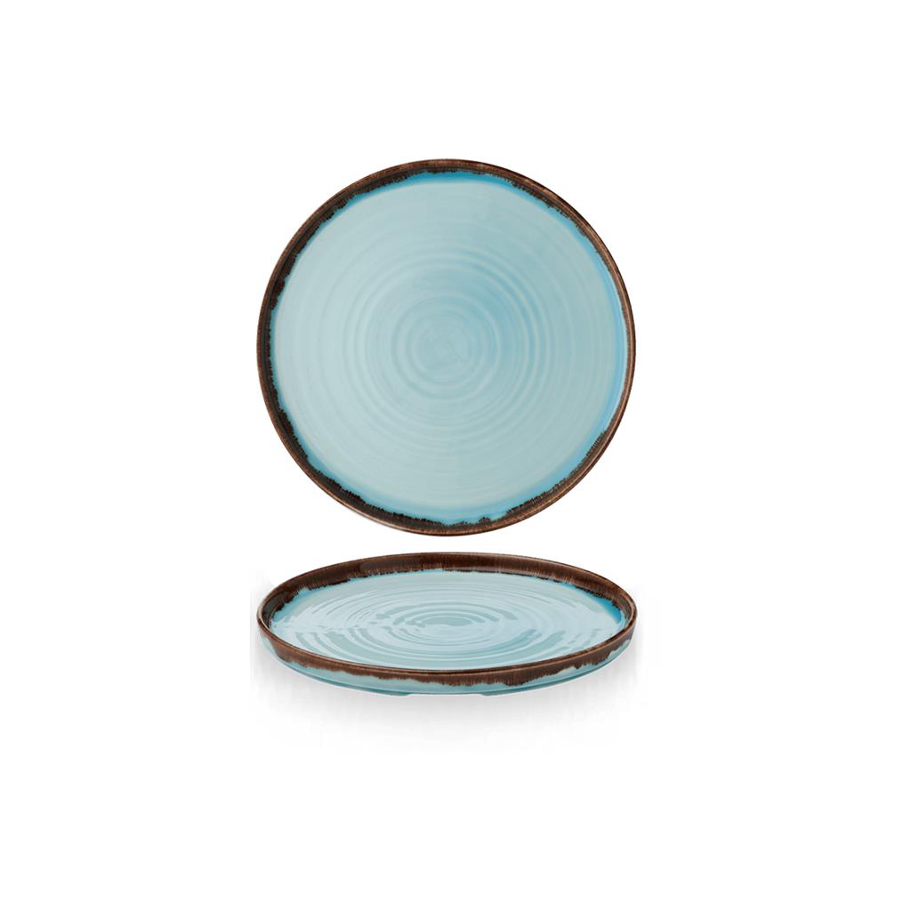 Piatto piano walled harvest turquoise cm.21