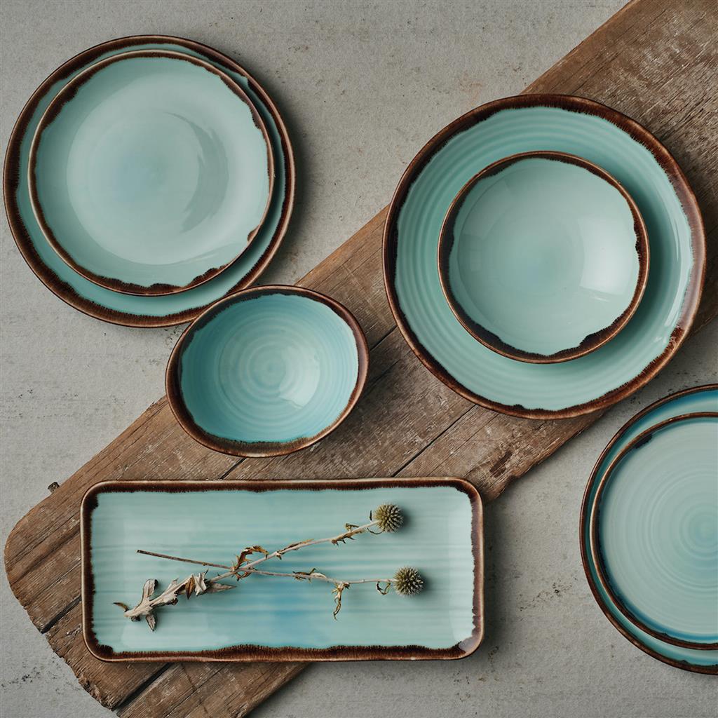 Piatto piano walled harvest turquoise cm.21 - immagine 2