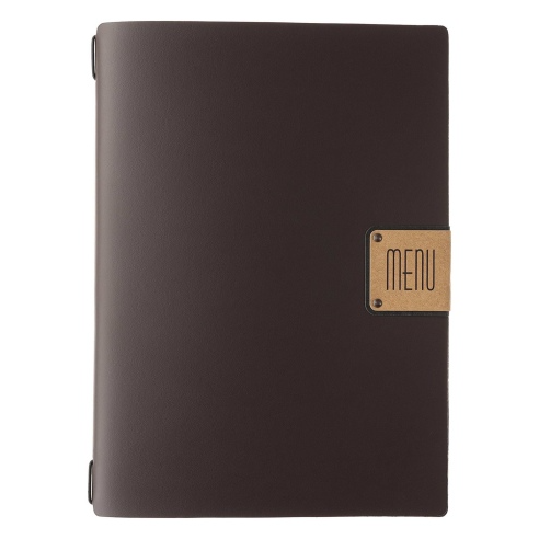 Porta menu portofino premium marrone a4 solo elastico