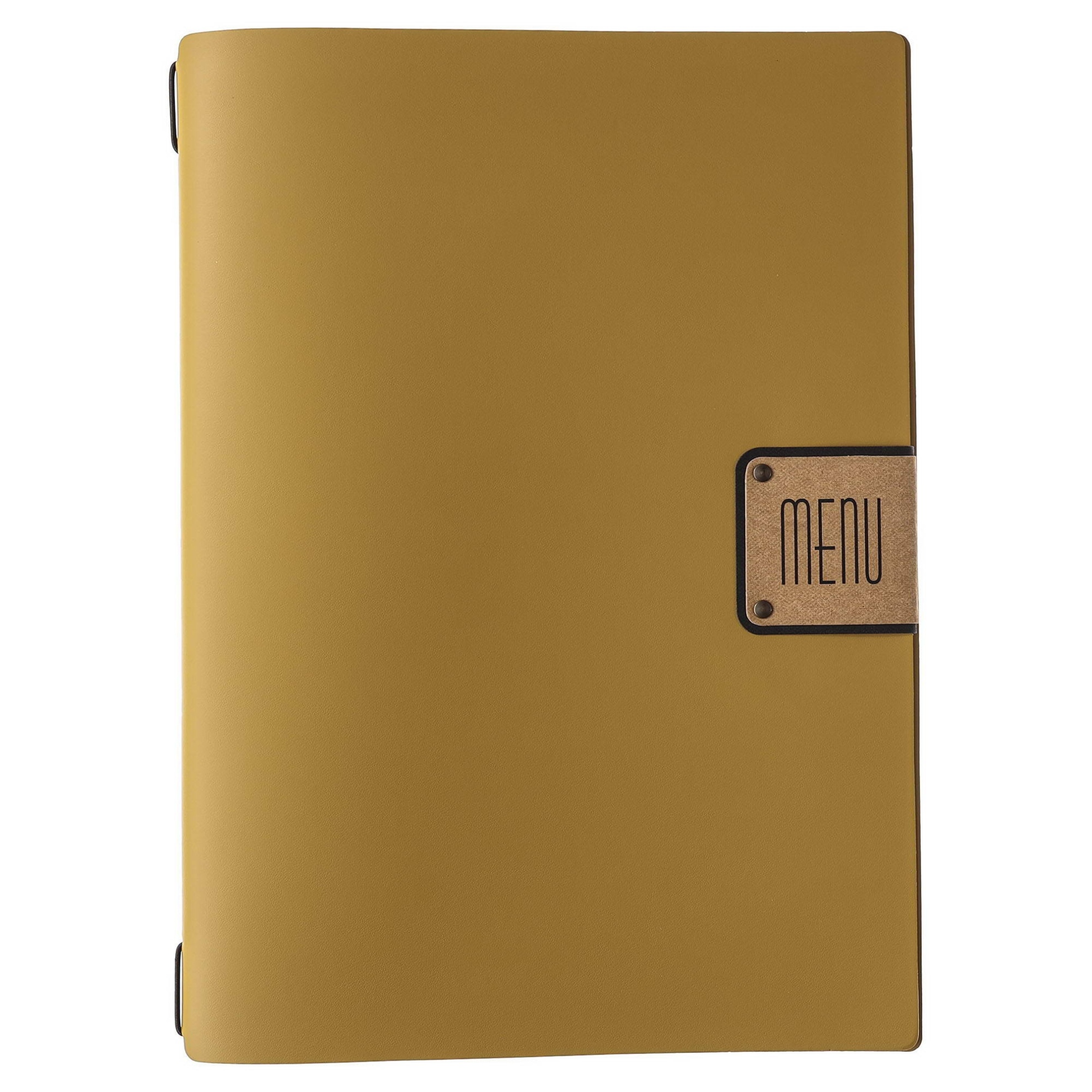 Porta menu portofino premium ocra a4 solo elastico