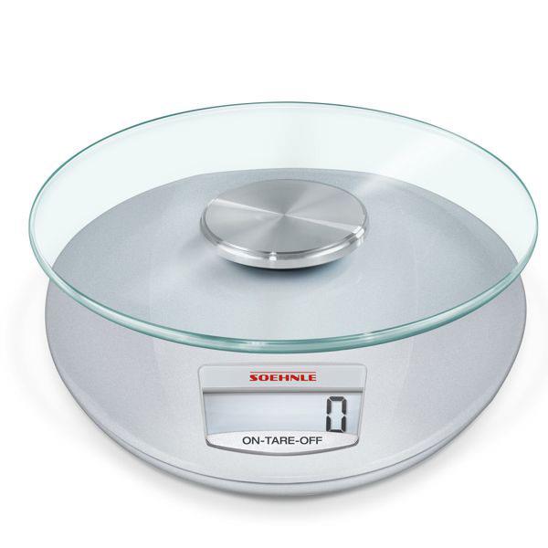 Sohenle bilancia cucina Roma Silver 5 kg display LCD Grande Piano in vetro