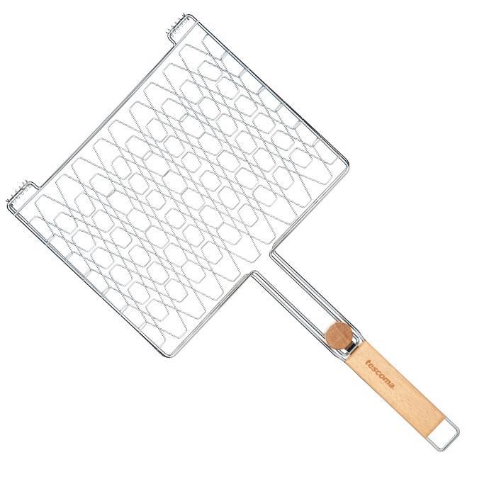 Tescoma Privilege Griglia doppia barbecue in metallo cromato e terminali in legno - immagine 2