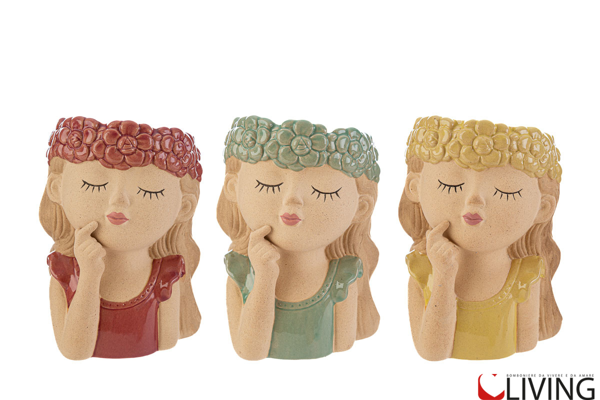 Bomboniera vasetto girl ceramica