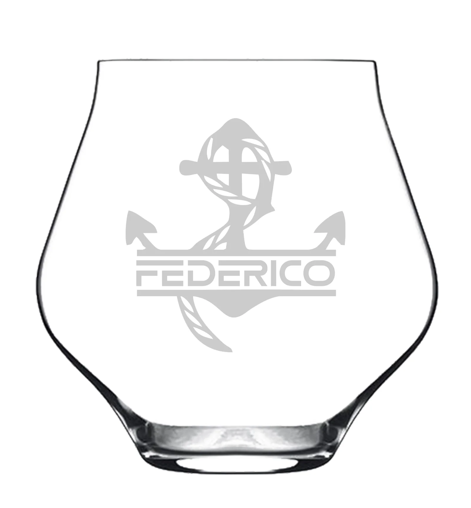 Bicchiere da Whisky o da Pinot PERSONALIZZABILE con nome Incisione Ancora – tumbler personalizzato – Idea regalo - immagine 3